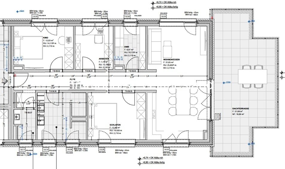 Grundriss Penthouse rechts